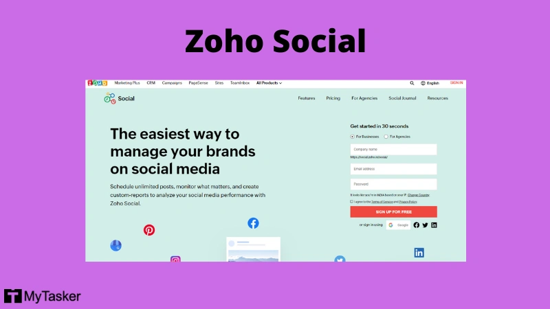 zoho social scheduling tool logo